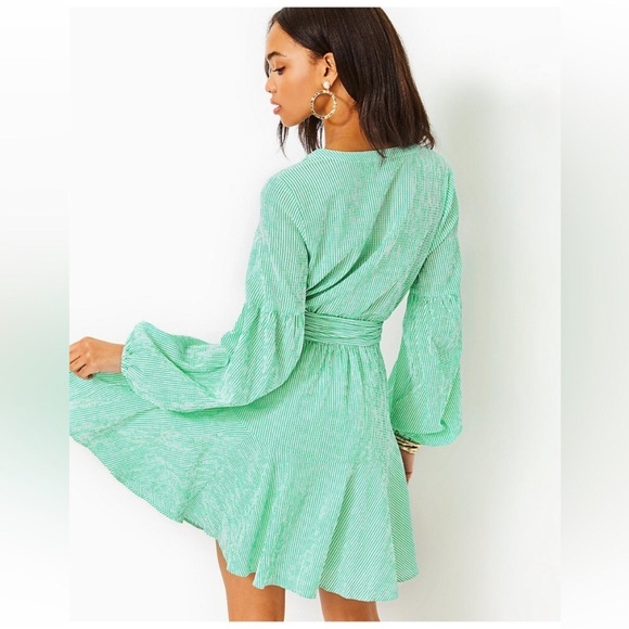 Lilly Pulitzer Carla Long Sleeve Striped Dress in Spearmint Harbor Stripe sz 8 - Picture 3 of 8